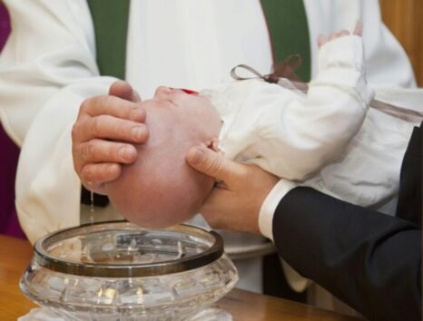 baby being baptised